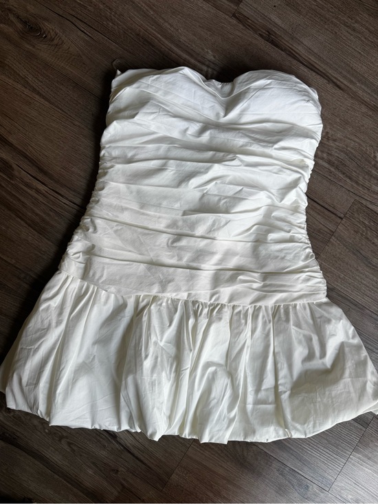 Meshki Dresses & Skirts - NWT Meshki fran ruched cotton mini dress white size Medium